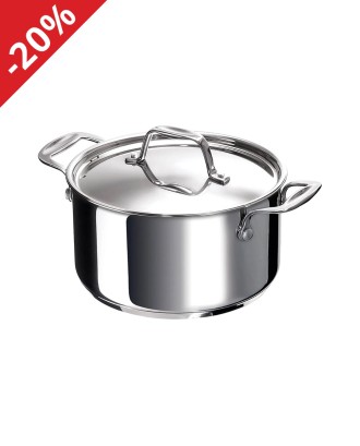 Oala cu capac, inox, 3.3 L, 20 cm, Chef - BEKA